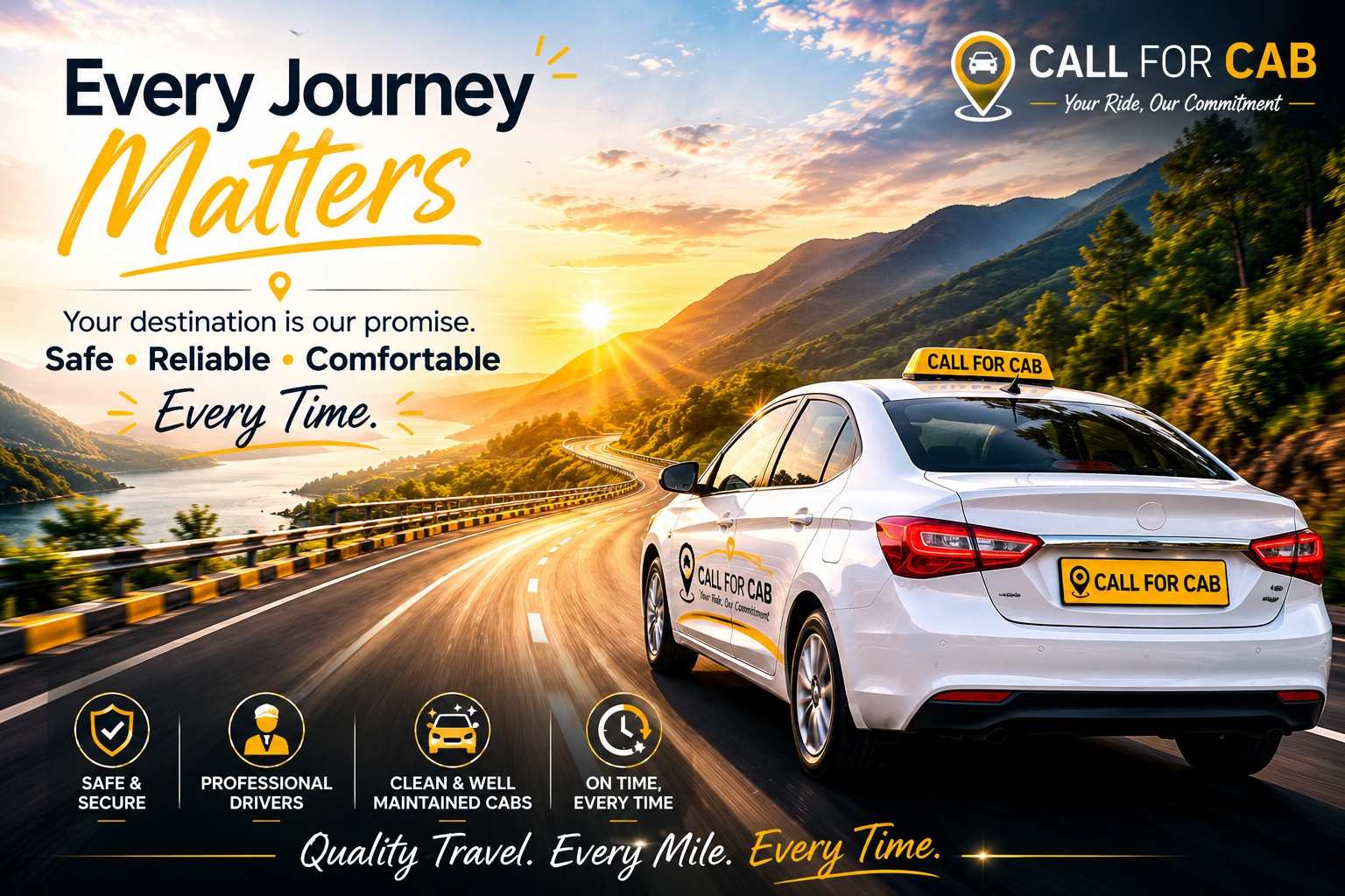 Scenic highway view representing our journey and commitment to quality travel